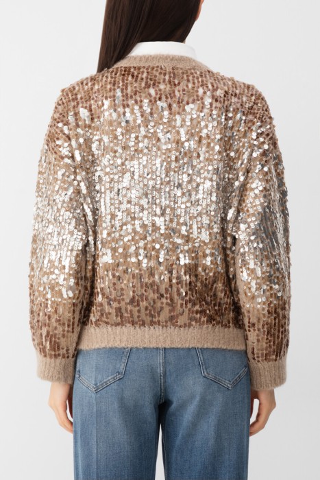 джемпер  модель dazzling dégradé embroidery от бренда brunello cucinelli вид слева