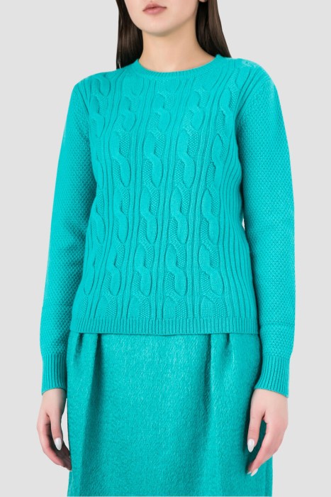 джемпер  с фактурным узором бирюзовый TERMOLI 13660593 012 фотография