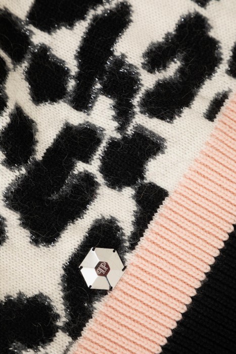 джемпер  с лого из кристаллов из шерсти спереди