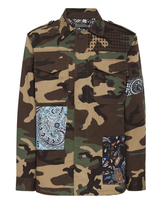 джинсовая куртка  от бренда philipp plein вид слева