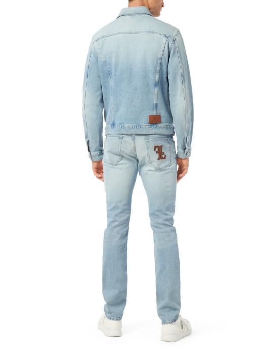 джинсовая куртка  от бренда billionaire вид слева