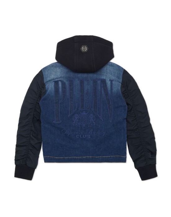 джинсовая куртка  от бренда philipp plein вид слева