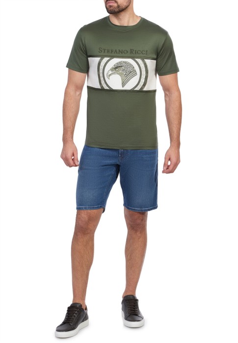 джинсовые шорты  от бренда stefano ricci вид слева