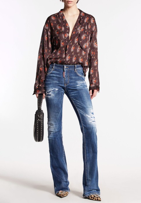 Товар с артикулом S75LB0784 Medium Waist Flare вид сзади