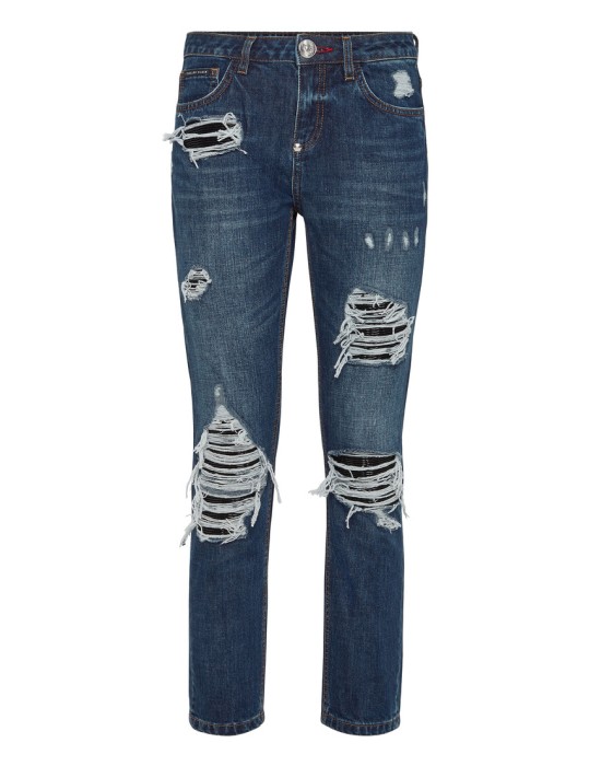 джинсы бойфренды  от бренда philipp plein вид слева