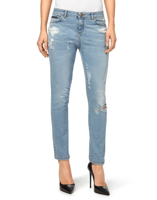 джинсы бойфренды  от бренда philipp plein вид слева