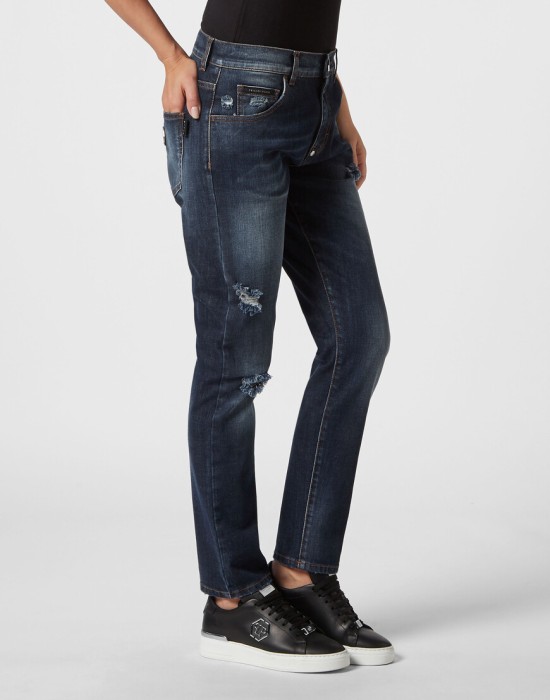 джинсы бойфренды  от бренда philipp plein вид слева