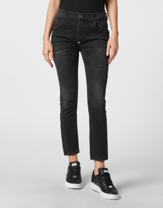 джинсы бойфренды  от бренда philipp plein вид слева