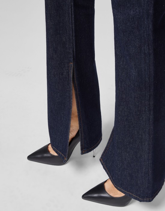 джинсы клеш  из проверенных материалов спереди