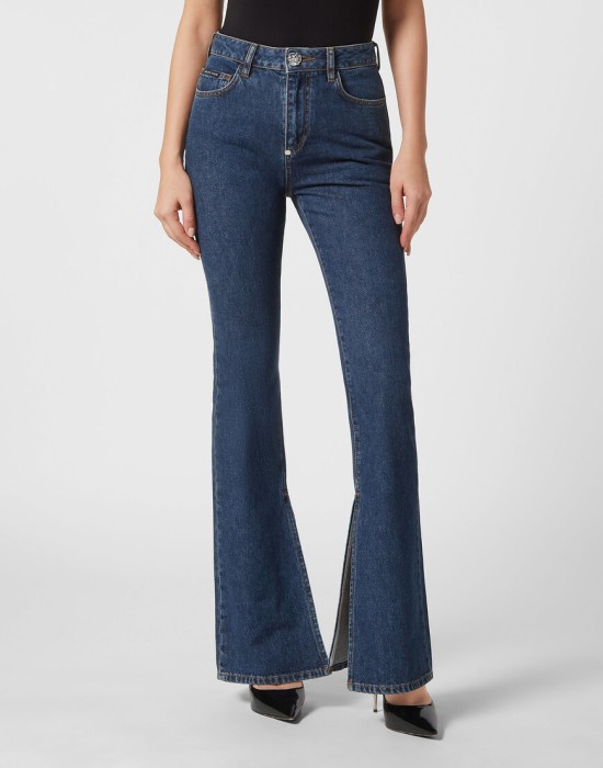 джинсы клеш  от бренда philipp plein вид слева