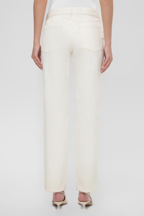 джинсы  прямого кроя белый из италии вид сбоку