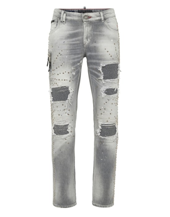 джинсы прямые и зауженные  от бренда philipp plein вид слева