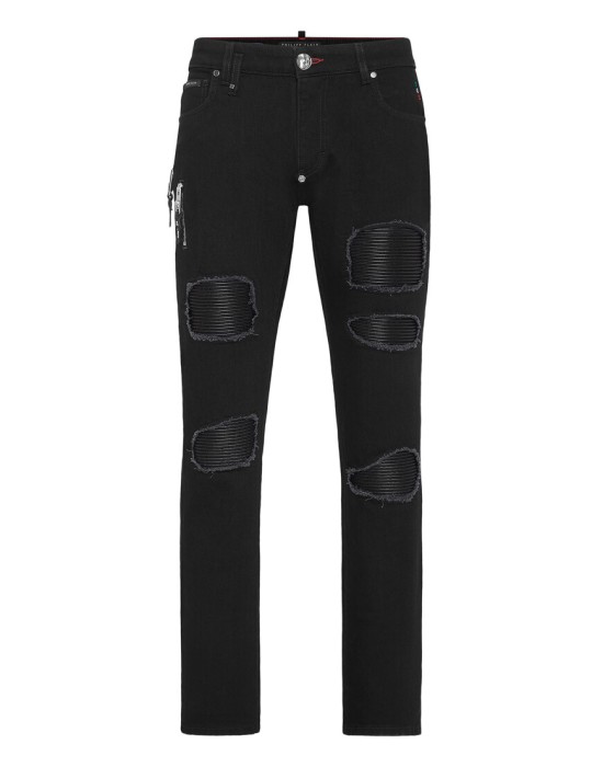 джинсы прямые и зауженные  от бренда philipp plein вид слева