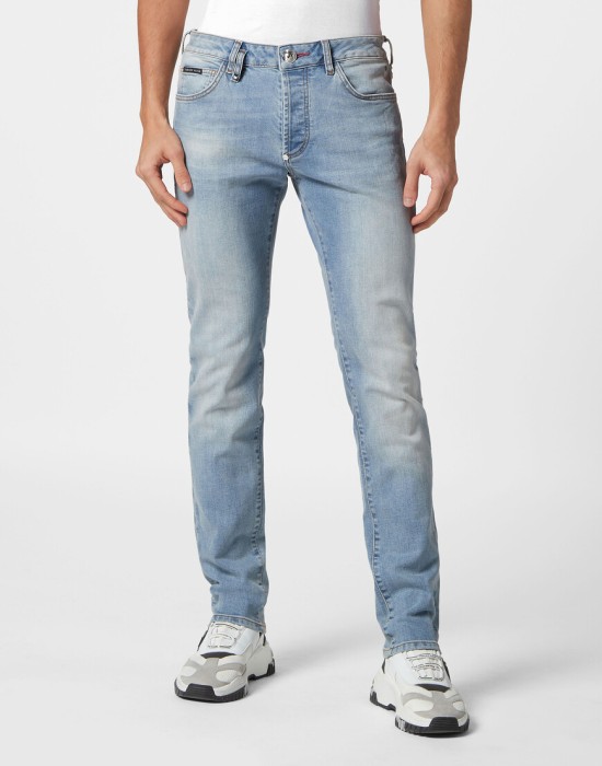 джинсы прямые  от бренда philipp plein вид слева