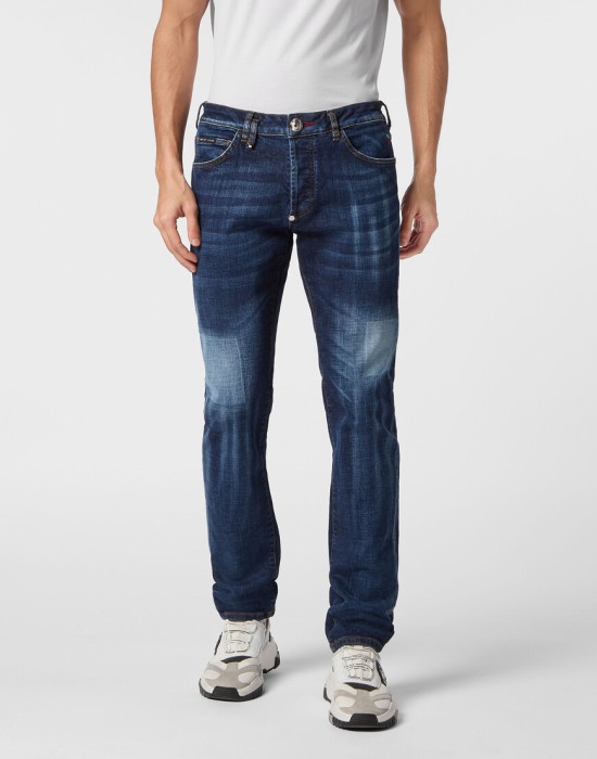 джинсы прямые  от бренда philipp plein вид слева