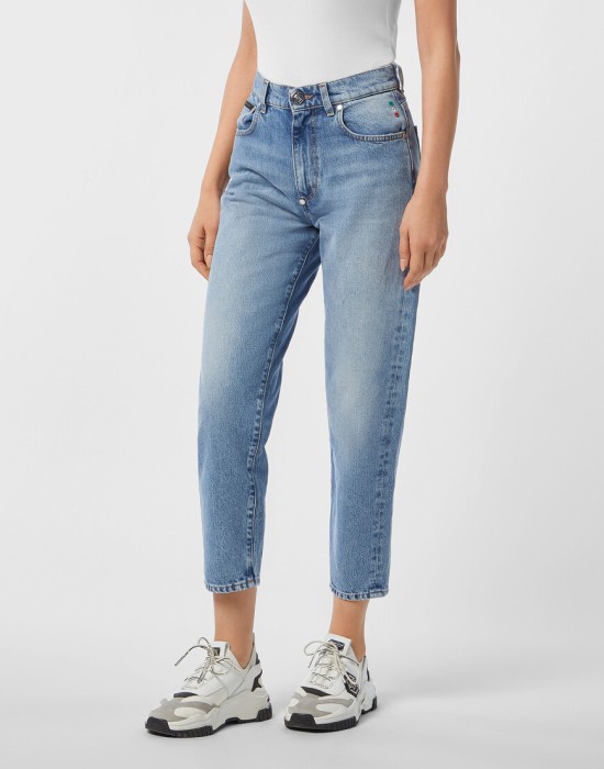 джинсы прямые  от бренда philipp plein вид слева