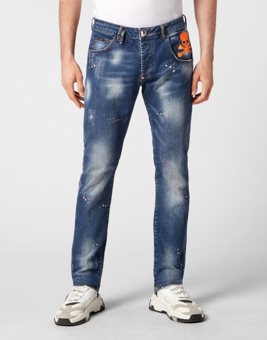 джинсы прямые  от бренда philipp plein вид слева