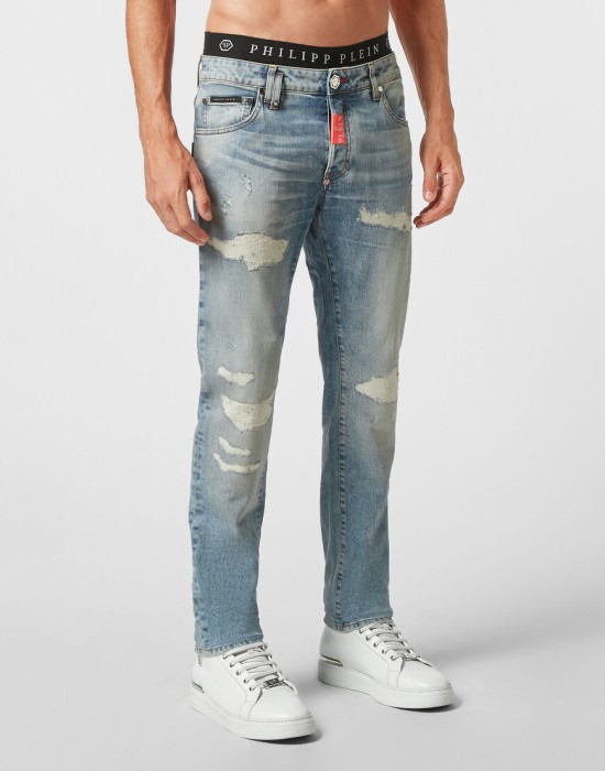 джинсы прямые  от бренда philipp plein вид слева