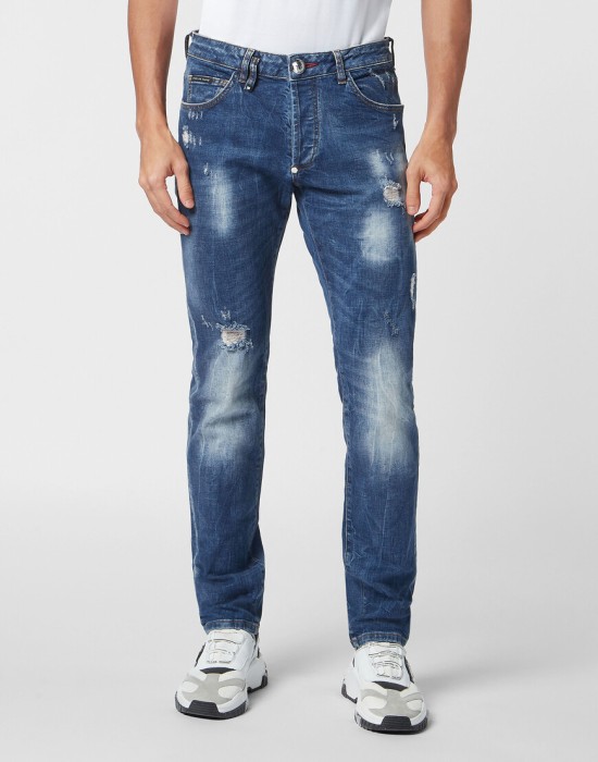 джинсы прямые  от бренда philipp plein вид слева