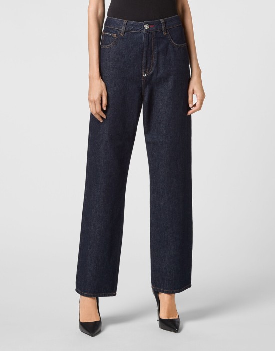 джинсы прямые  от бренда philipp plein вид слева