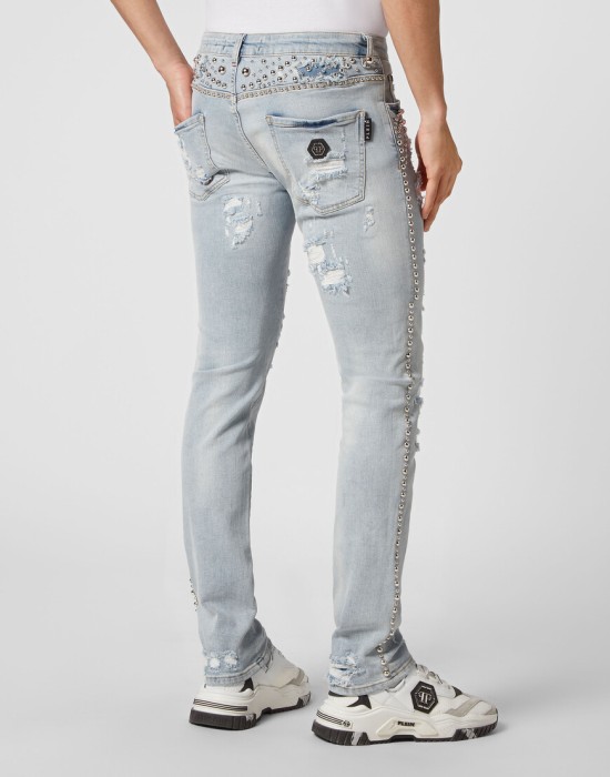 джинсы прямые  от бренда philipp plein вид слева