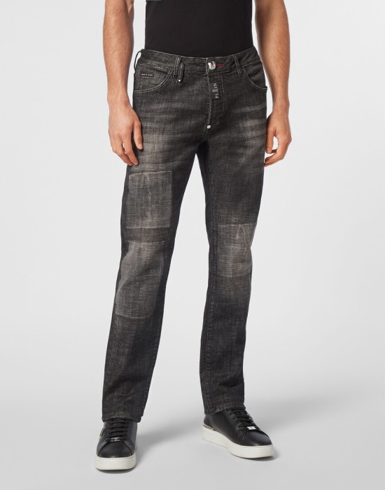 джинсы прямые  от бренда philipp plein вид слева