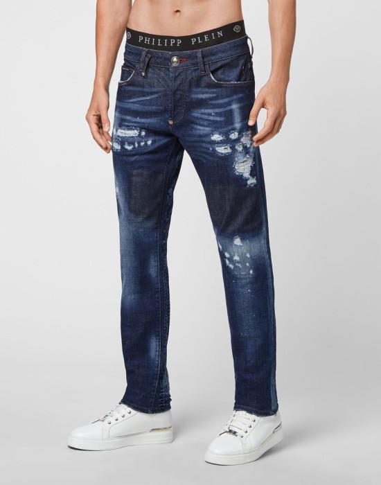 джинсы прямые  от бренда philipp plein вид слева