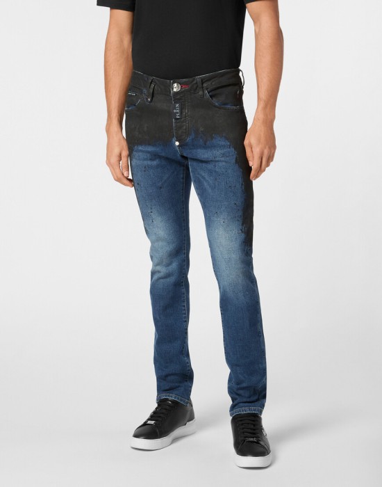 джинсы прямые  от бренда philipp plein вид слева