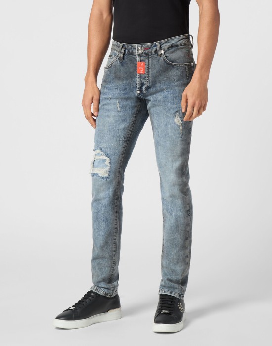 джинсы прямые  от бренда philipp plein вид слева