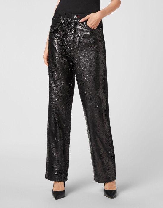 джинсы прямые  от бренда philipp plein вид слева