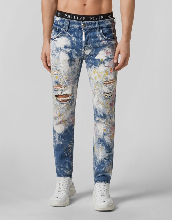 джинсы прямые  от бренда philipp plein вид слева