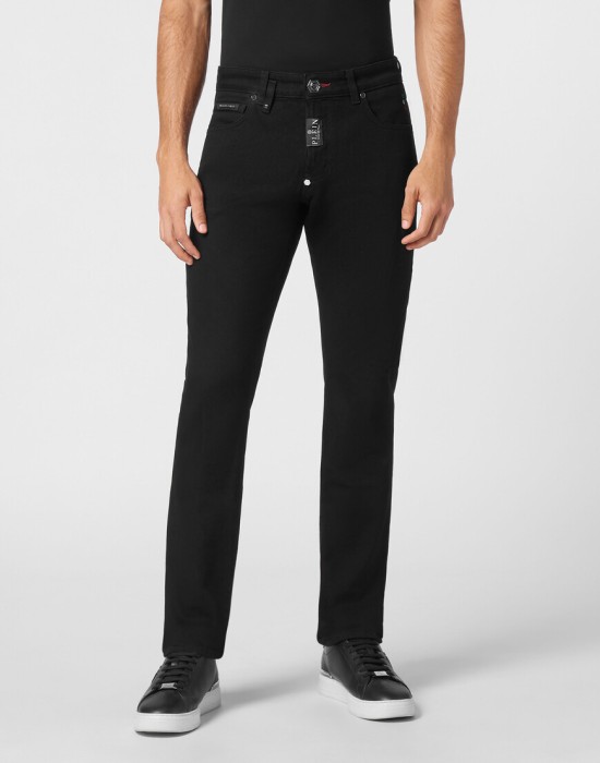 джинсы прямые  от бренда philipp plein вид слева