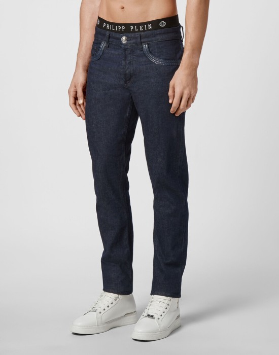 джинсы прямые  от бренда philipp plein вид слева