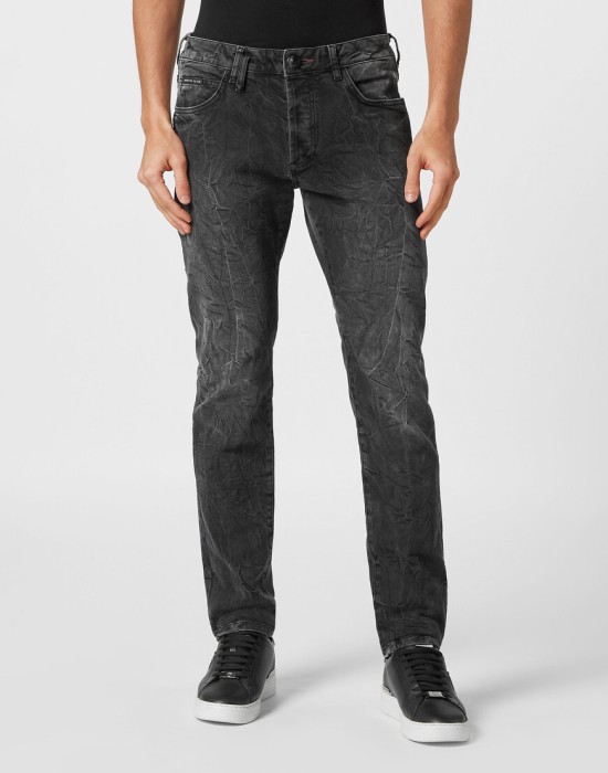 джинсы прямые  от бренда philipp plein вид слева