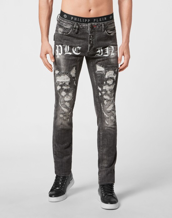джинсы прямые  от бренда philipp plein вид слева