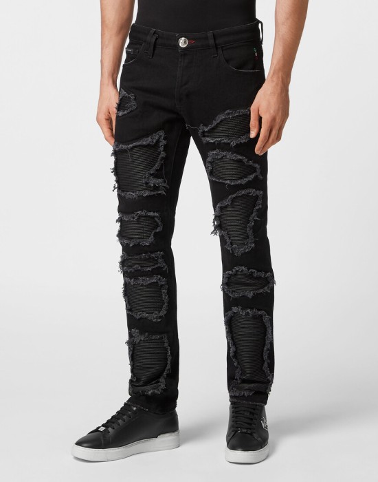 джинсы прямые от бренда philipp plein вид слева