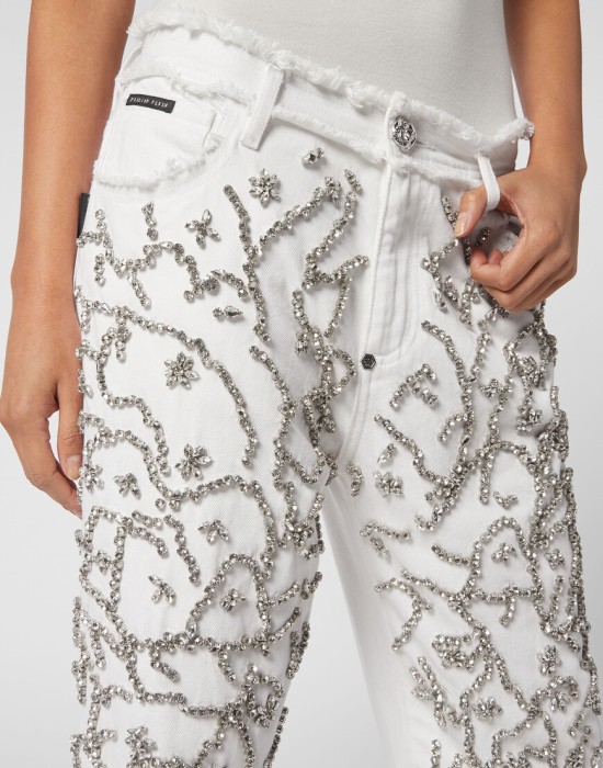 джинсы с высокой посадкой  из проверенных материалов спереди