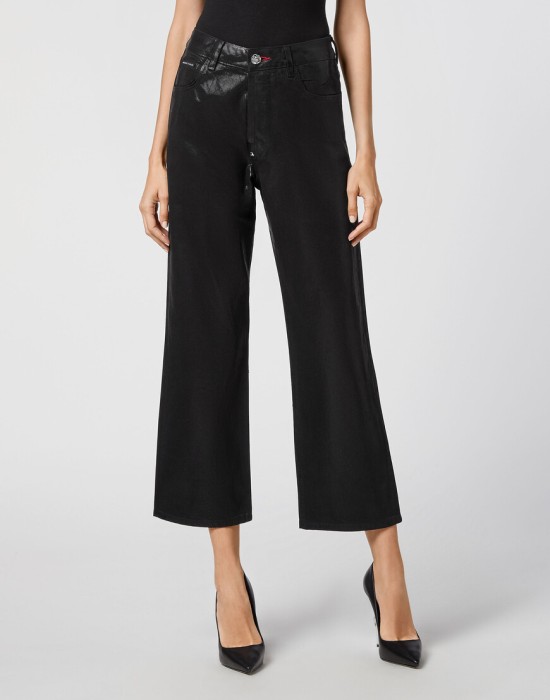 джинсы с высокой посадкой  от бренда philipp plein вид слева