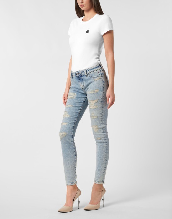 джинсы с высокой посадкой  из проверенных материалов спереди