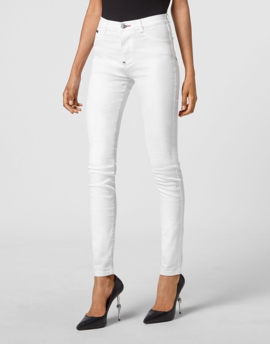 джинсы с высокой посадкой  от бренда philipp plein вид слева