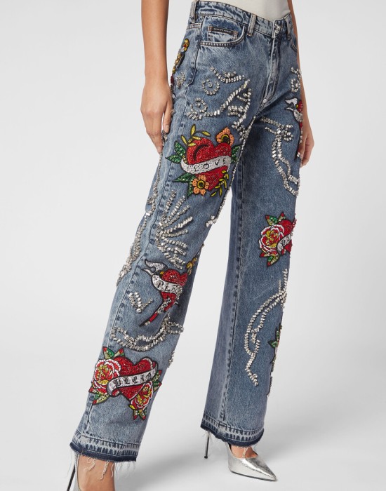 джинсы с высокой посадкой  из проверенных материалов спереди