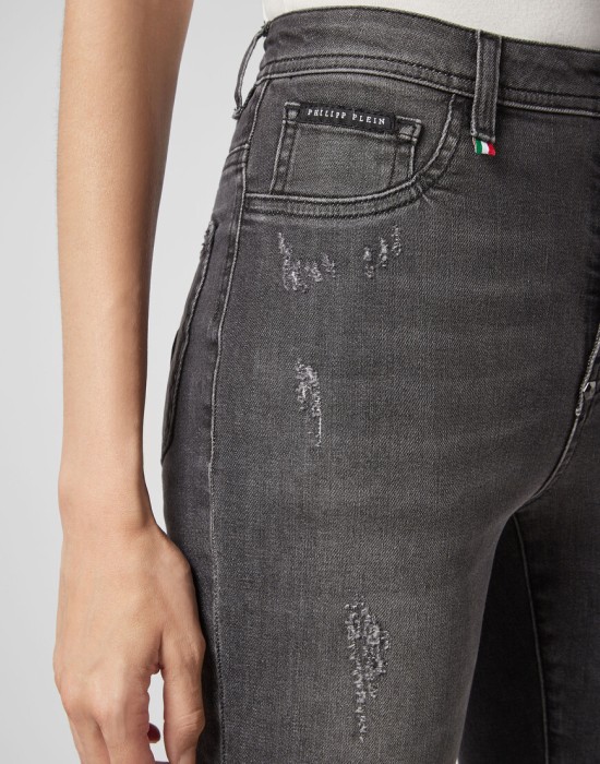 джинсы с высокой посадкой  из проверенных материалов спереди