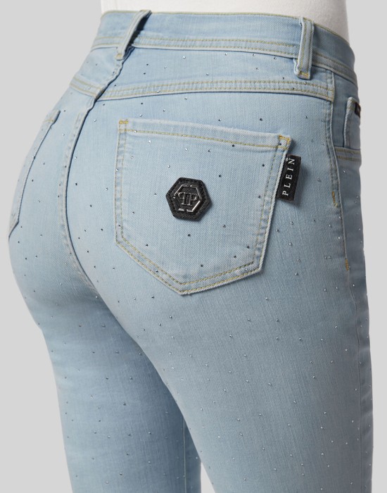 джинсы с высокой посадкой  из проверенных материалов спереди