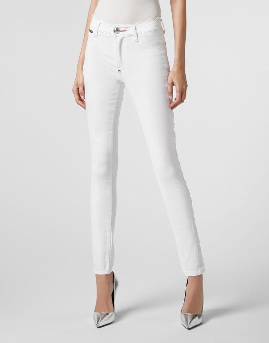 джинсы с высокой посадкой  от бренда philipp plein вид слева