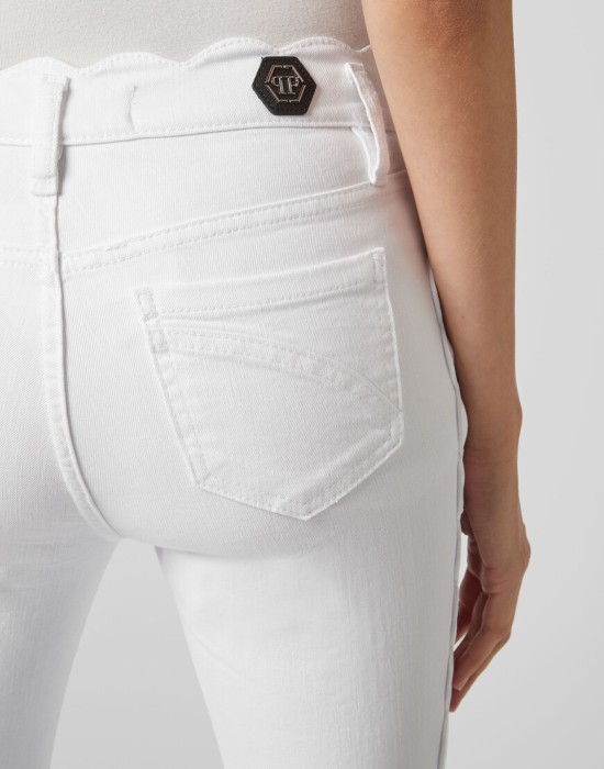 джинсы с высокой посадкой  из проверенных материалов спереди