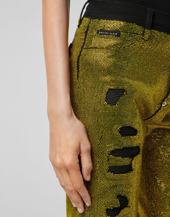 джинсы с высокой посадкой  из проверенных материалов спереди