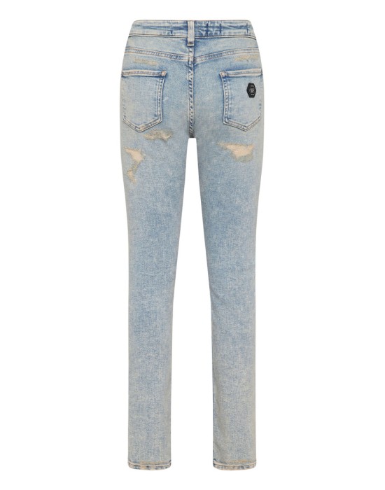 джинсы с высокой посадкой  от бренда philipp plein вид слева