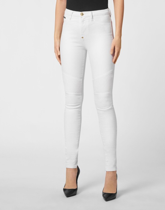 джинсы с высокой посадкой  от бренда philipp plein вид слева