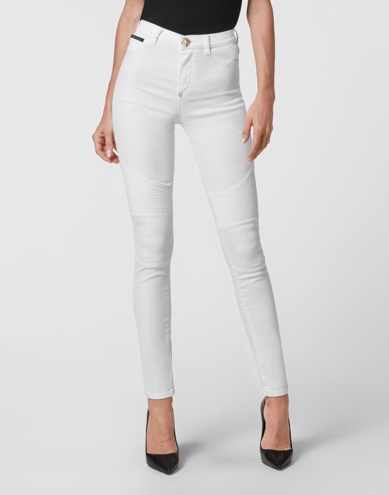 джинсы с высокой посадкой  от бренда philipp plein вид слева