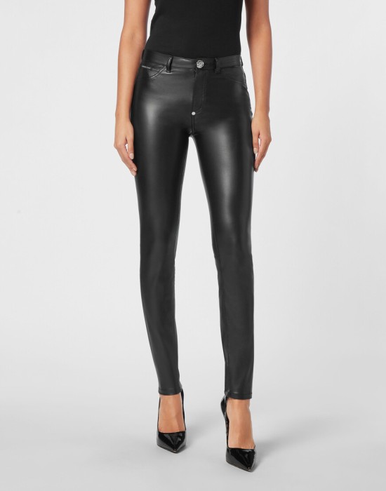 джинсы с высокой посадкой  от бренда philipp plein вид слева